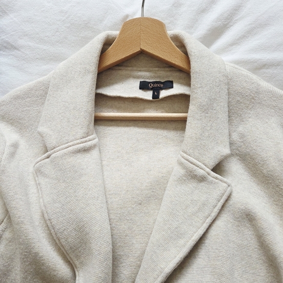 Quince 100% Organic Cotton Knit Blazer Size Large - Picture 4 of 9